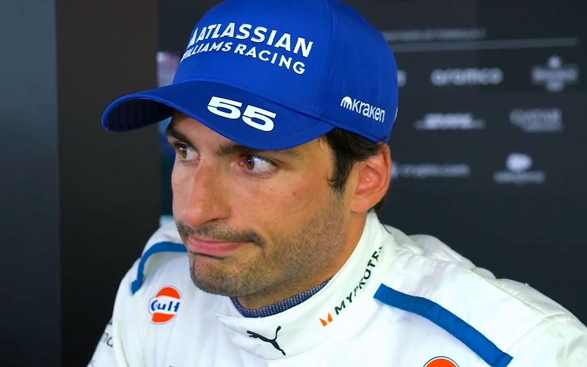 17番手で予選Q1敗退を喫した後、インタビューに応じるカルロス・サインツ(ウィリアムズ)、2025年6月14日(土) F1カナダGP(ジル・ビルヌーブ・サーキット)