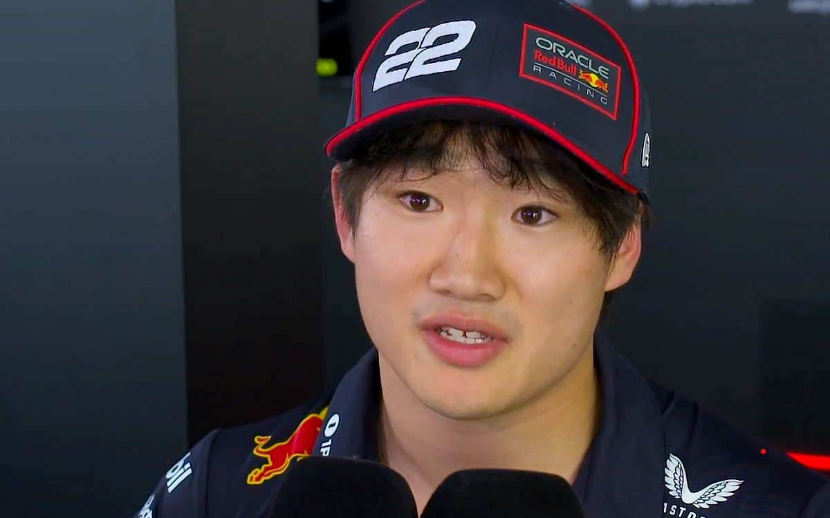 予選後にインタビューを受ける角田裕毅（レッドブル・レーシング）、2025年6月14日(土) F1カナダGP（ジル・ビルヌーブ・サーキット）