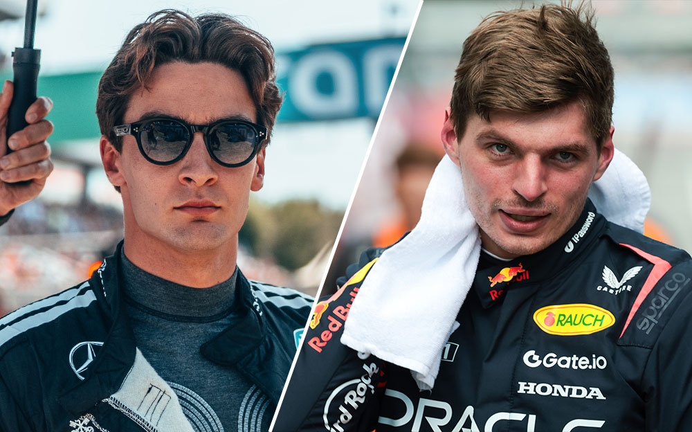 ジョージ・ラッセル(メルセデス)とマックス・フェルスタッペン(レッドブル)、2025年F1スペインGP