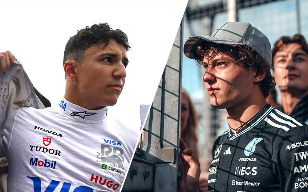 アイザック・ハジャー(レーシング・ブルズ)とアンドレア・キミ・アントネッリ(メルセデス)、2025年F1イギリスGP