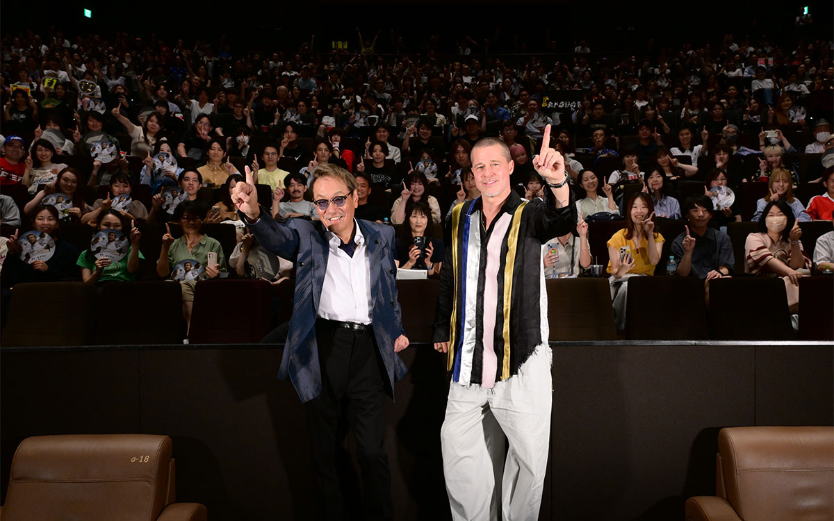 ブラッド・ピットと堀内賢雄、2025年6月26日グランドシネマサンシャイン池袋での映画『F1／エフワン』舞台挨拶にて
