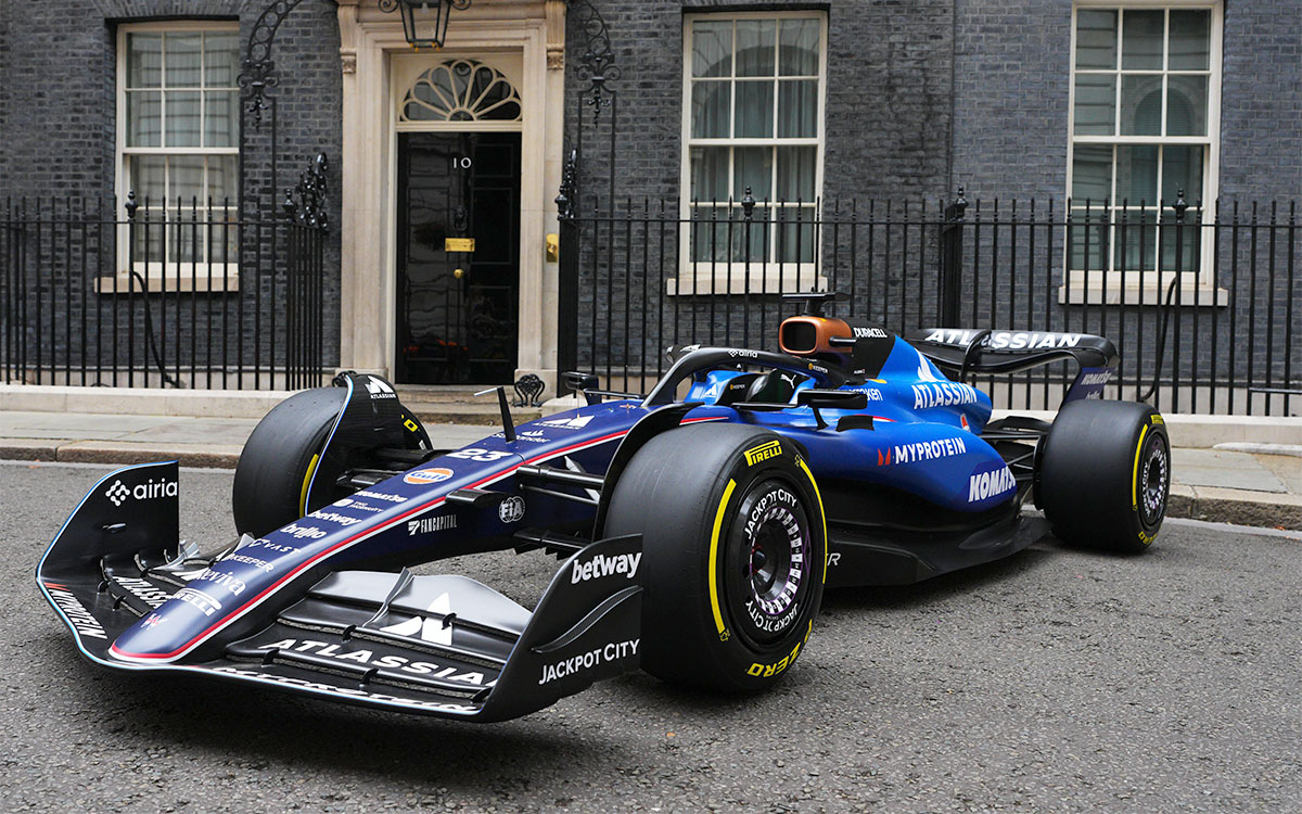2025年F1イギリスGPでウィリアムズが導入するユニオンジャックリバリーが施されたFW47 (1)