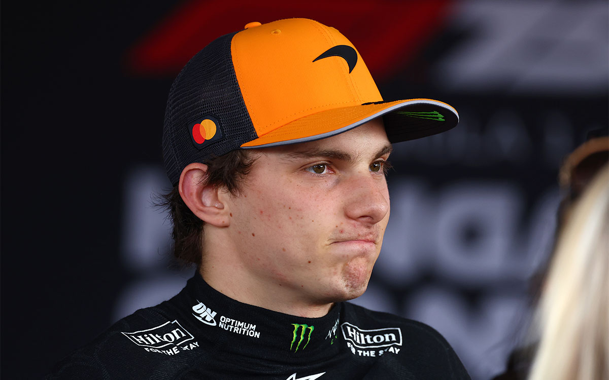 シャルル・ルクレール（フェラーリ）に逆転を許して2番手にとどまった予選を経てインタビューに応じるオスカー・ピアストリ（マクラーレン）、2025年8月2日(土) F1ハンガリーGP（ハンガロリンク）