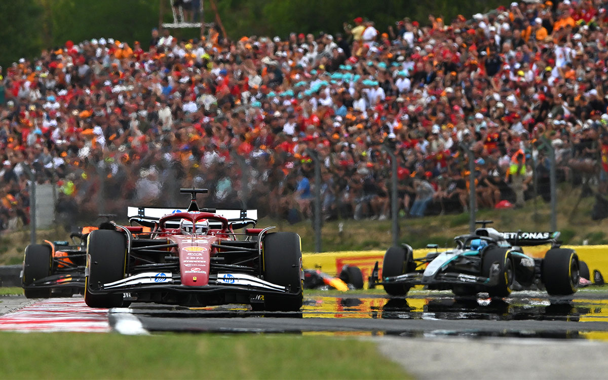 決勝でフェラーリSF-25をドライブするシャルル・ルクレール（フェラーリ）、2025年8月3日(日) F1ハンガリーGP（ハンガロリンク）