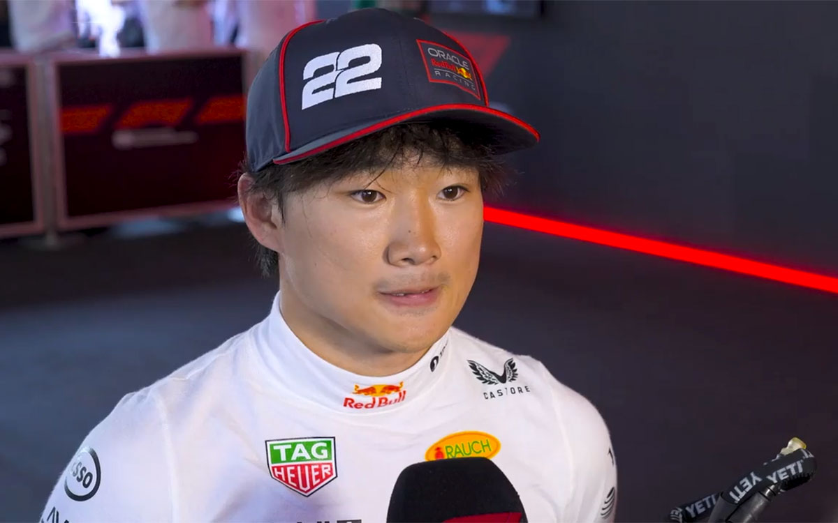 9番手をマークしたFP2を経てインタビューに応じる角田裕毅(レッドブル・レーシング)、2025年9月5日(金) F1イタリアGPフリー走行(モンツァ・サーキット)