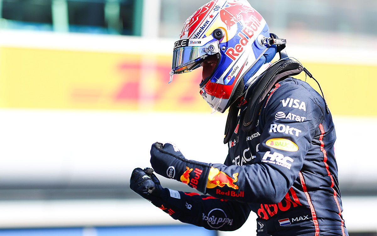 2025年F1第16戦イタリアGPの予選で、ポールポジションを獲得したマックス・フェルスタッペン(レッドブル)、2025年9月6日モンツァ・サーキット