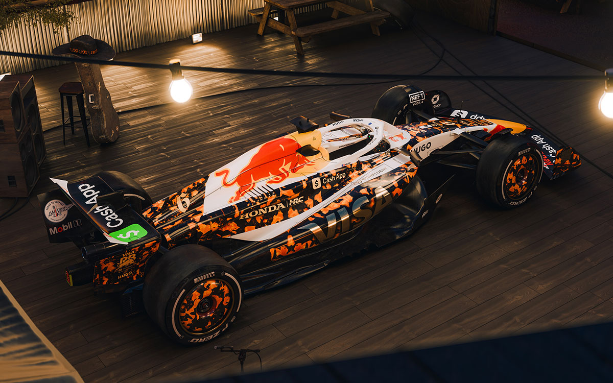 “亀甲柄”リバリーが施されたレーシング・ブルズVCARB 02、2025年F1アメリカGP (1)