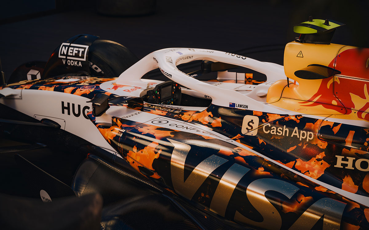 “亀甲柄”リバリーが施されたレーシング・ブルズVCARB 02、2025年F1アメリカGP (3)