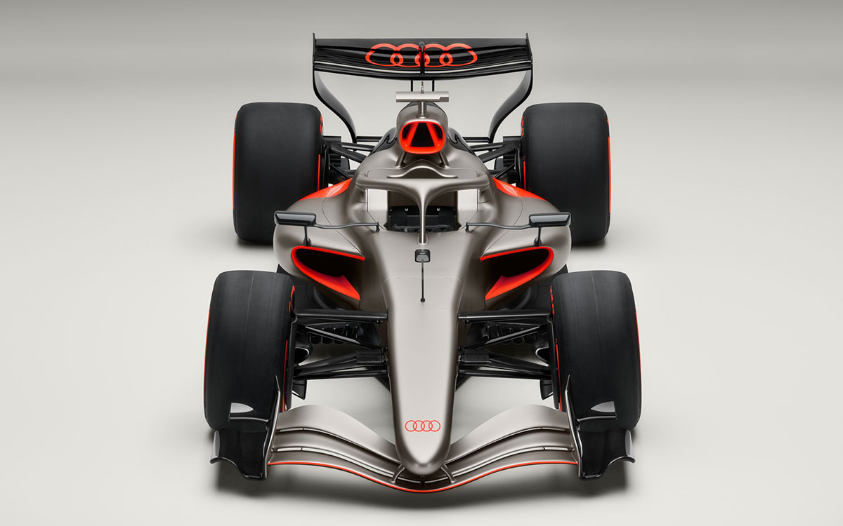 2026年F1参戦マシンのカラーリングとデザインの方向性を示す「アウディR26コンセプト」のスタジオショット、2025年11月12日(水) (8)