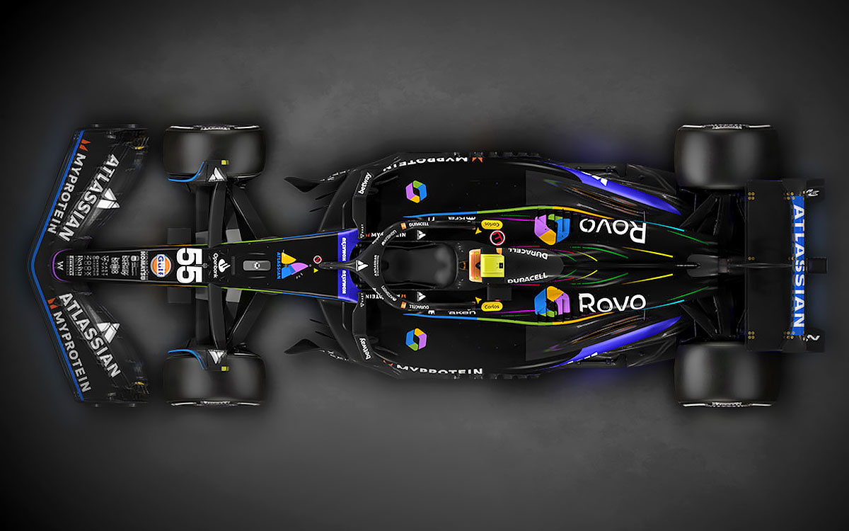 2025年F1ラスベガスGPでウィリアムズFW47に採用される、アトラシアンのAIソリューション「Rovo」を称えるスペシャルリバリー (5)