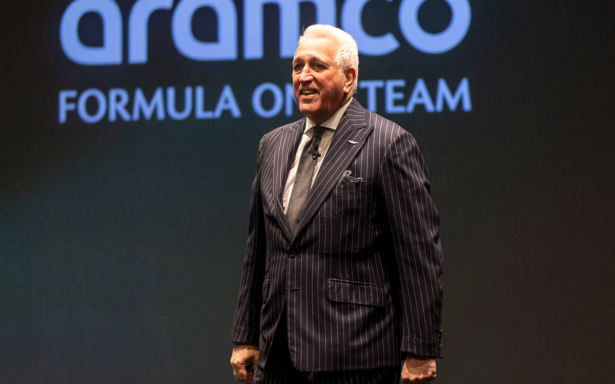 ステージに立つアストンマーティンF1チームのローレンス・ストロール会長、2026年1月20日「2026 Honda × Aston Martin Aramco F1 Team ニューパートナーシップ始動発表会」にて