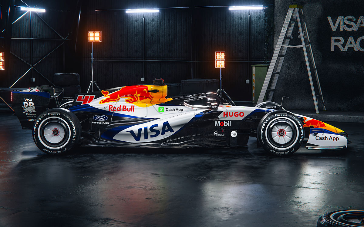 2026年型F1マシンに採用されるレーシング・ブルズのリバリーを示す3Dレンダリング画像、2026年1月15日 (7)