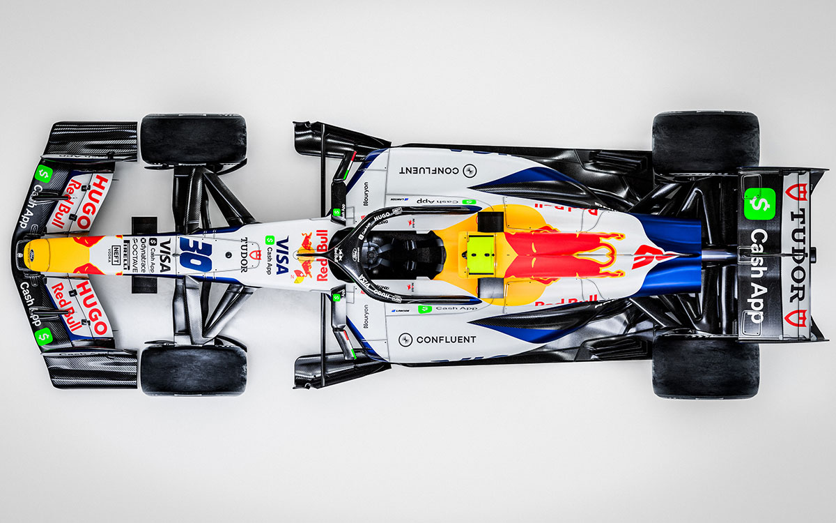 2026年型F1マシンに採用されるレーシング・ブルズのリバリーを示す3Dレンダリング画像、2026年1月15日 (10)