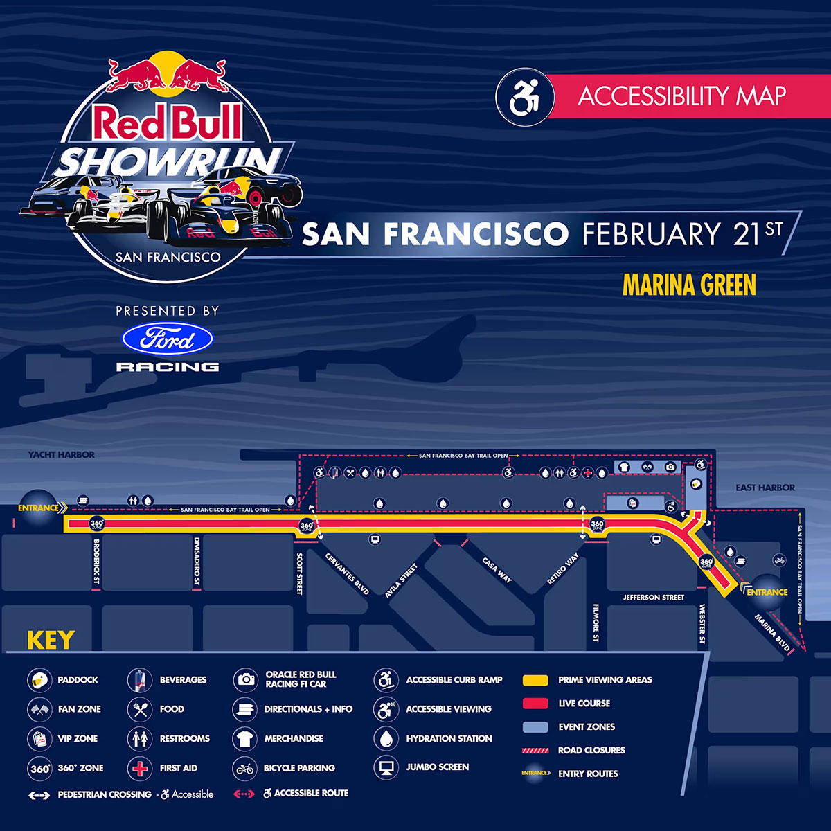 2026年2月21日に開催される「レッドブル・ショーラン・サンフランシスコ」のイベントマップ