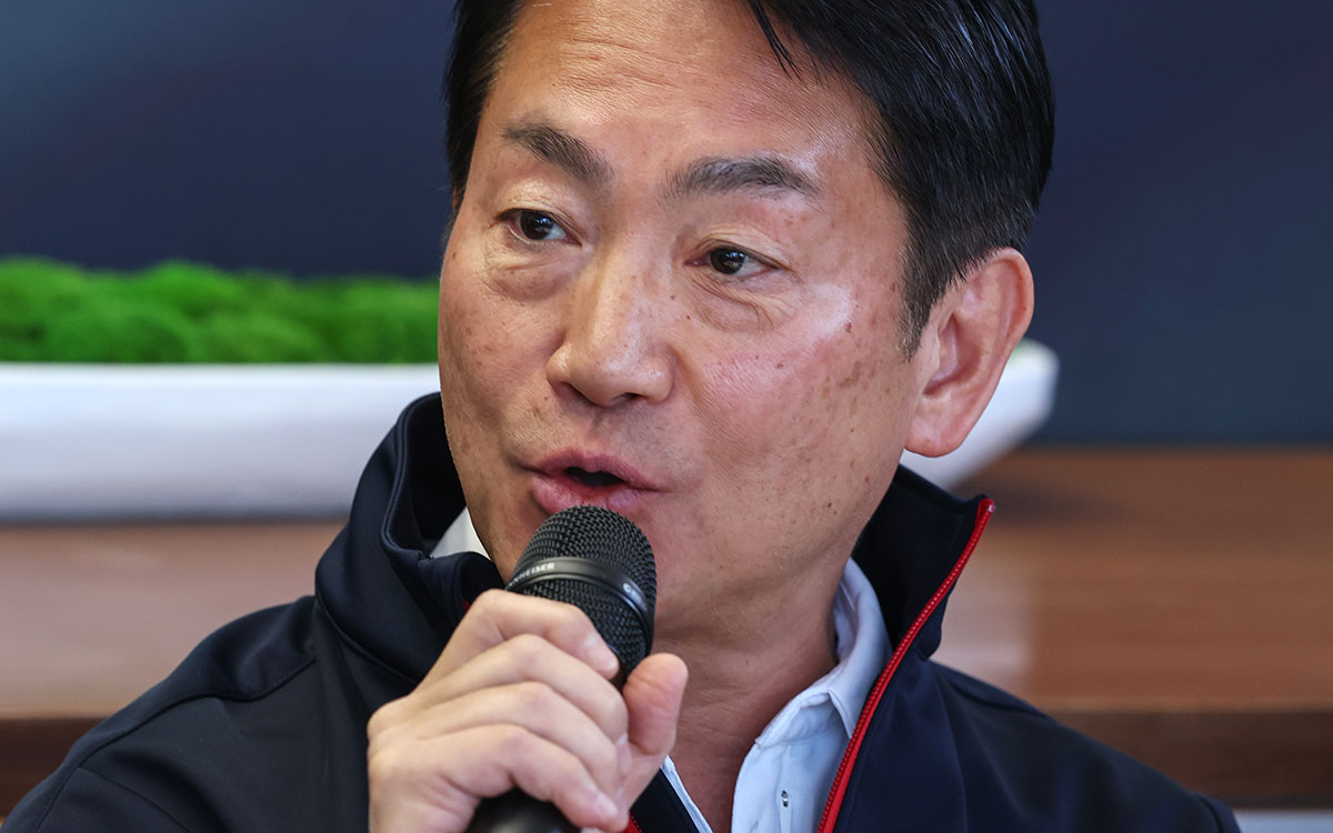 会見で話すHRC（株式会社ホンダ・レーシング）の渡辺康治社長、2026年3月5日(木) F1オーストラリアGP（アルバート・パーク・サーキット）