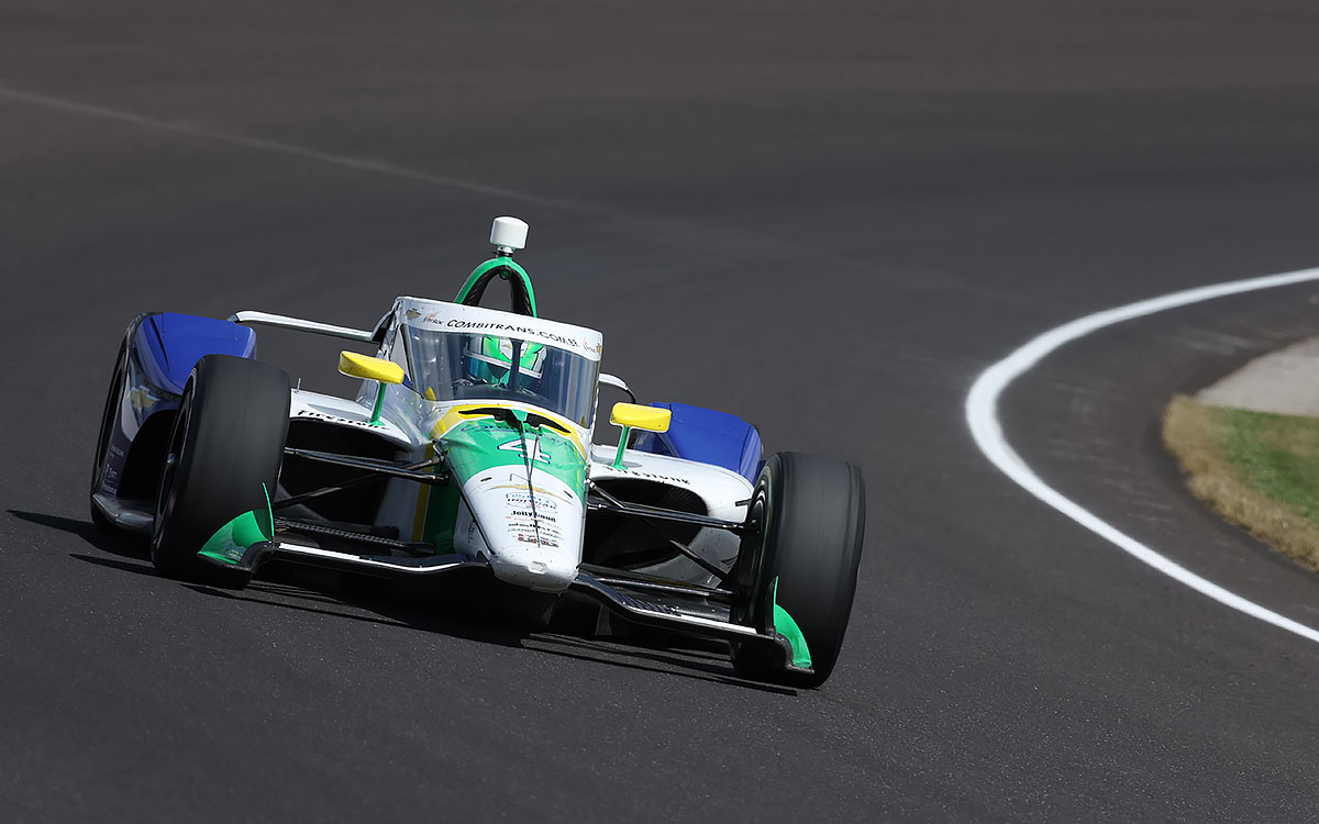 インディアナポリス・モーター・スピードウェイのオーバルコースを走行するカイオ・コレット（A.J.フォイト）、2026年4月30日(木) インディ500オープンテスト