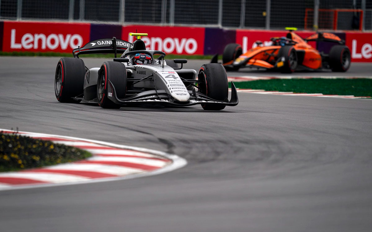ジル・ヴィルヌーヴ・サーキットを走行するコルトン・ハータ（ハイテック）、2026年5月22日(金) FIA-F2選手権第3戦モントリオール