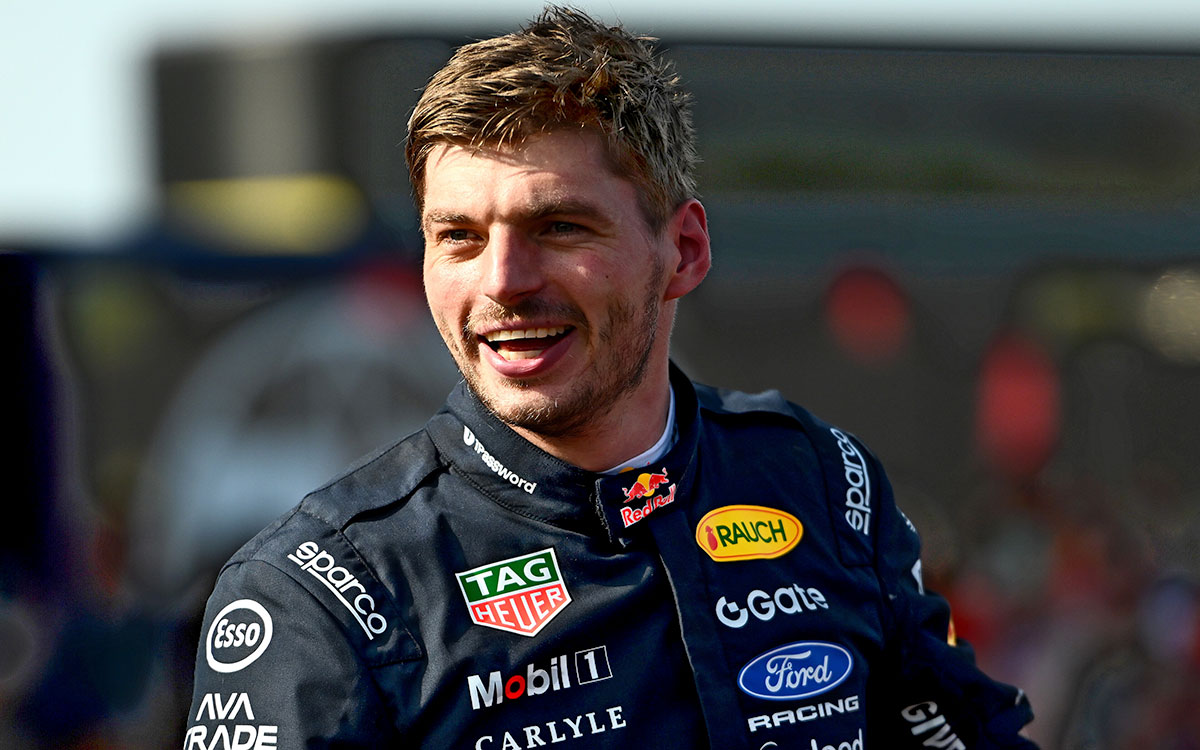 パルクフェルメで笑顔を見せる2位マックス・フェルスタッペン(レッドブル)、2026年7月26日(日) F1ハンガリーGP決勝(ハンガロリンク)