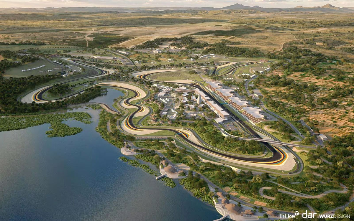 ルワンダの首都キガリ南方のブゲセラに建設予定のF1アフリカGP専用サーキットの完成予想図、2026年10月13日(火) F1アフリカGP開催計画発表